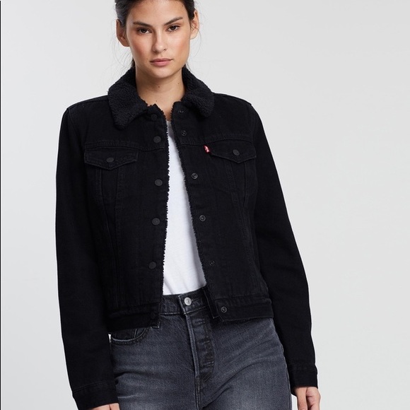 Levi's original sherpa trucker jacket black Clearance
